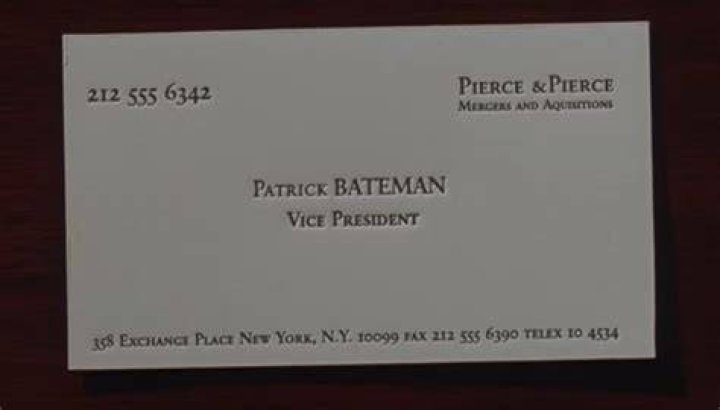 American Psycho: Patrick Bateman Business Card - A Detailed Analysis