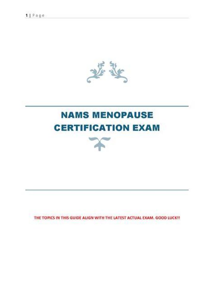 Nams Certified Menopause Practitioner: Your Trusted Guide to Menopause Management