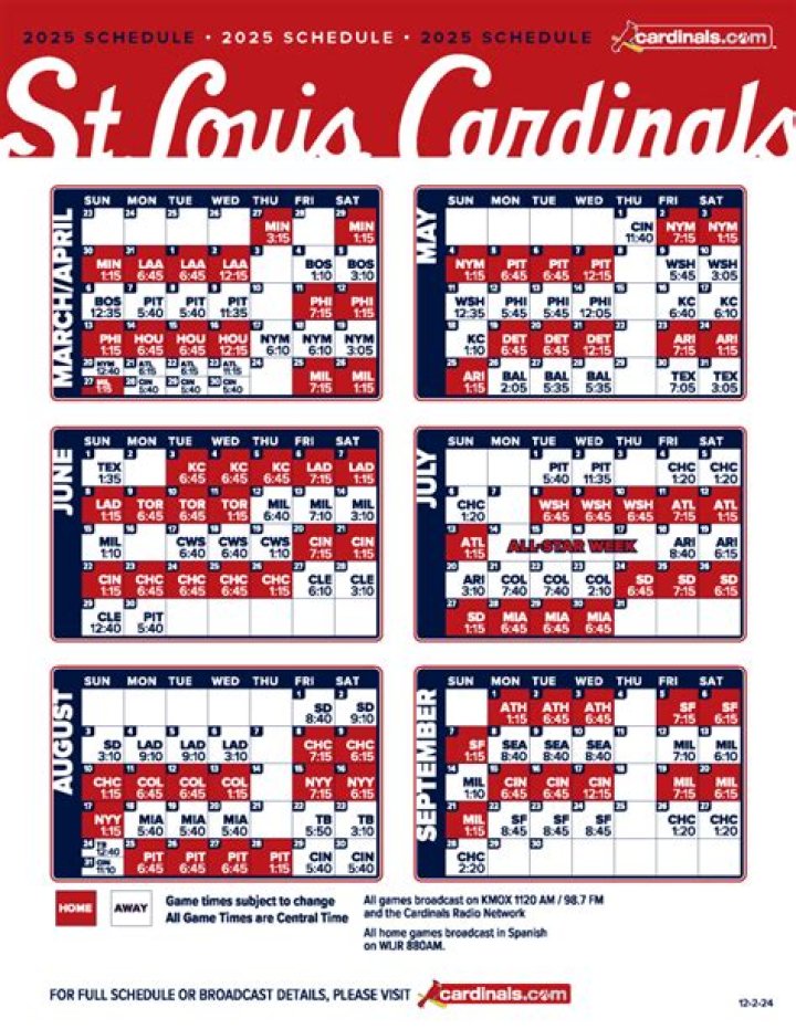 St. Louis Cardinals Schedule for 2024: A Comprehensive Guide for Fans
