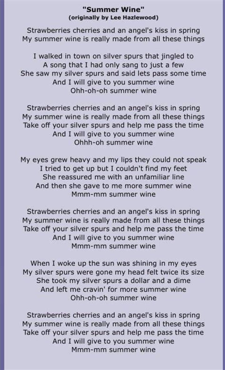 Summer Wine Lyrics: A Timeless Classic That Captures the Essence of Love and Nature