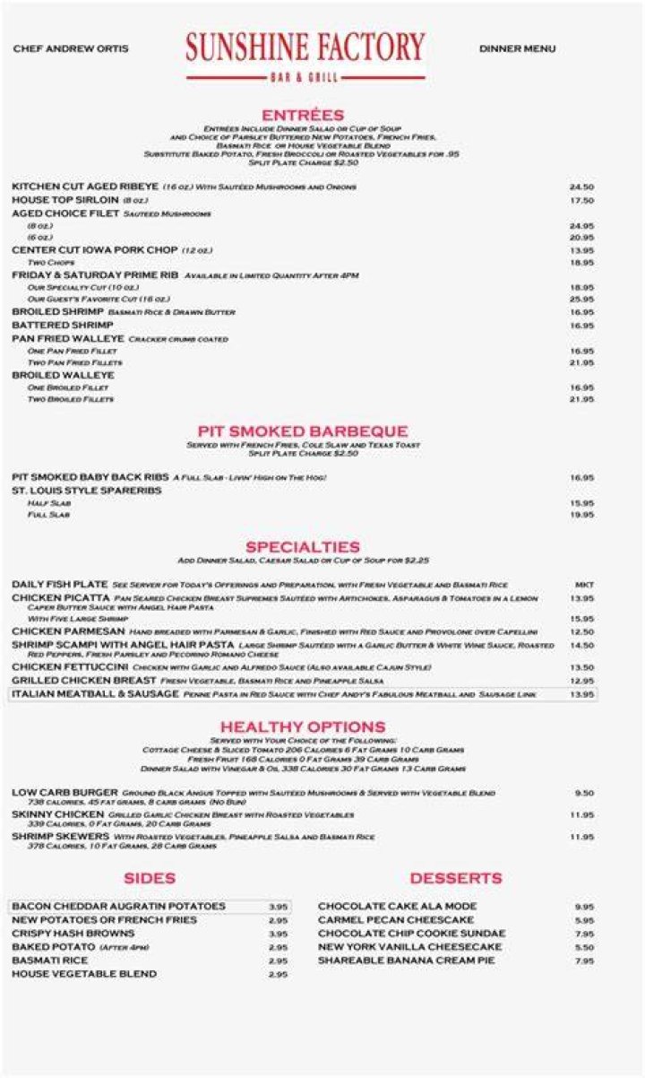 Sunshine Factory Bar & Grill Menu: A Comprehensive Guide to Your Ultimate Dining Experience