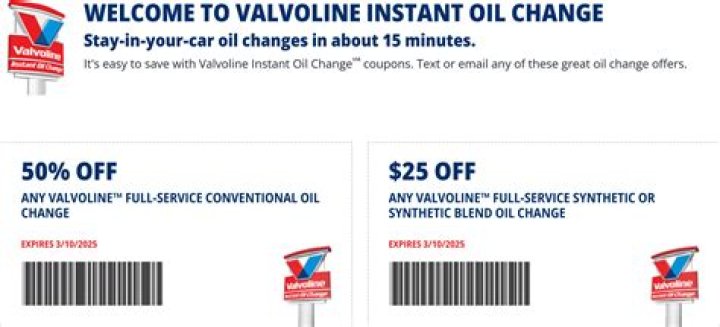 Valvoline Coupon $25 Off: 50% Off Oil Change Deals You Can&rsquo;t Miss!