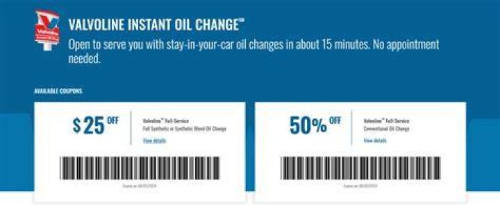 Valvoline Coupons $25 Off: Unlock Exclusive Savings Today