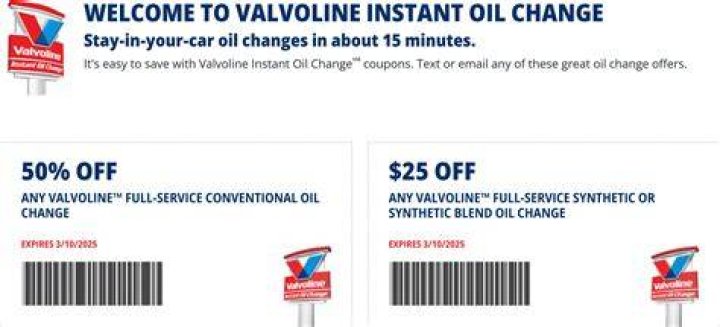 Valvoline Oil Change Coupon 50% Off: Save Big on Your Next Oil Change